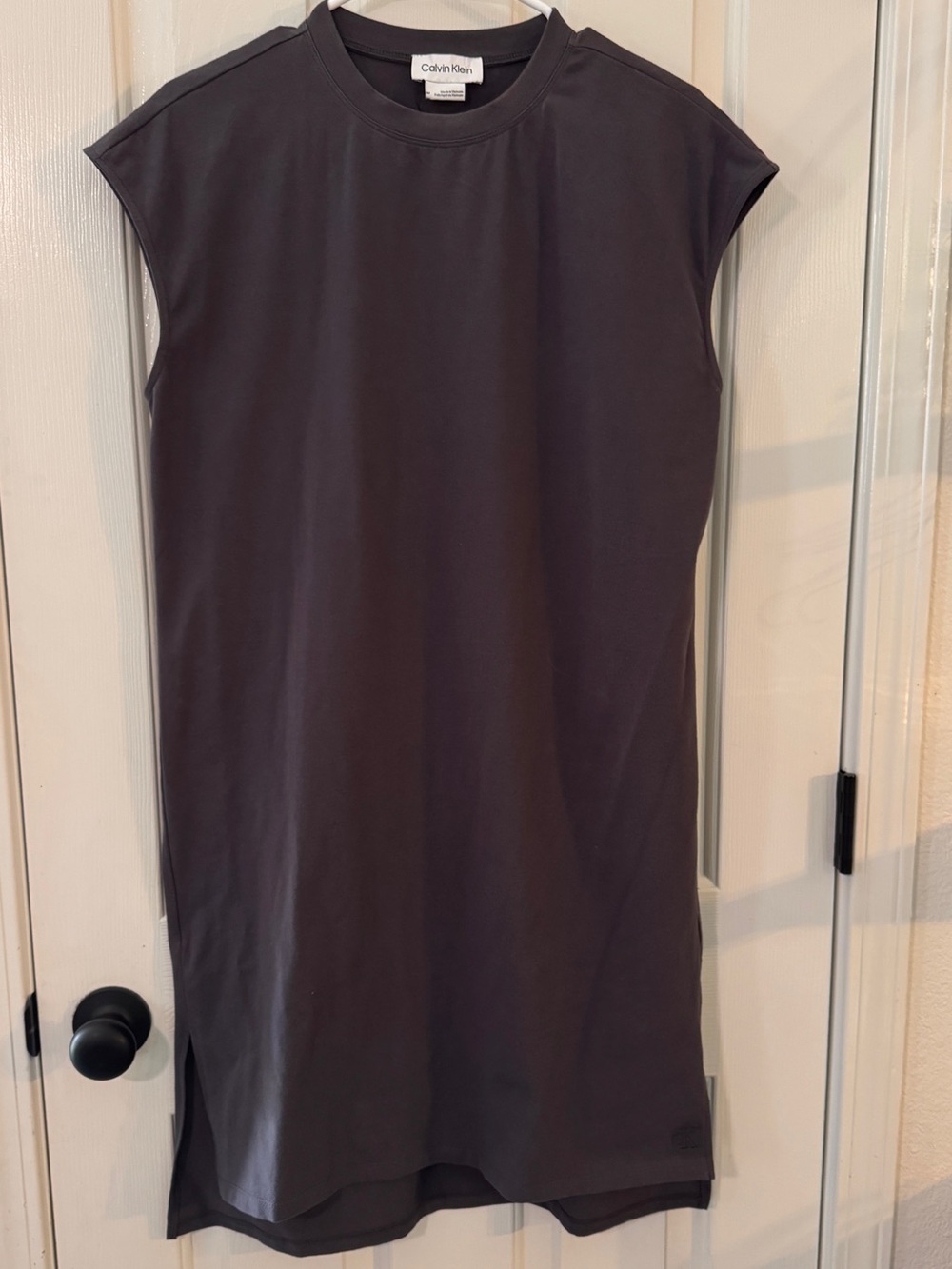 Calvin Klein Charcoal Sleeveless Midi Shift Dress